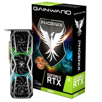 Видео карта Nvidia GeForce RTX 3080, 10GB, Gainward Phoenix GS, PCI-E 4.0, GDDR6X, 320 bit, 3x Display Port, 1x HDMI, Real Time Ray Tracing технология, RGB подсветка | JAR Computers Gainward GF RTX 3080 Phoenix GS 10GB 4710562242010