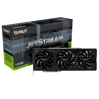 Видео карта nVidia GeForce RTX 4070 Ti, 12GB, Palit JetStream, PCI-E 4.0, GDDR6X, 192-bit, DisplayPort, HDMI | JAR Computers Видео карта Palit GF RTX 4070 Ti JetStream