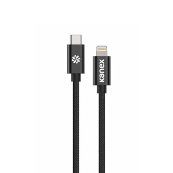 Кабел Kanex Premium DuraBraid K157-1528-2MBK, от USB C(м) към Lightning(м), 2m, черен | JAR Computers Kanex Premium DuraBraid K157-1528-2MBK