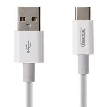 Кабел Remax Super Fast Charging USB-C Cable (RC-136a), от USB A(м) към USB C(м), 1m, бял | JAR Computers Remax Super Fast Charging USB-C Cable RC-136a