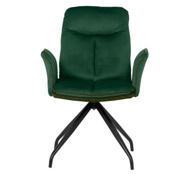 Трапезен стол Carmen MARLOW, до 120kg., дамаска, прахово боядисана метална база, тъмнозелен | JAR Computers Carmen MARLOW - тъмнозелен 3532336_3