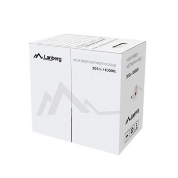Кабел Lanberg LCU5-12CU-0305-BK, UTP, Cat.5e, 305m, черен | JAR Computers Lanberg LCU5-12CU-0305-BK
