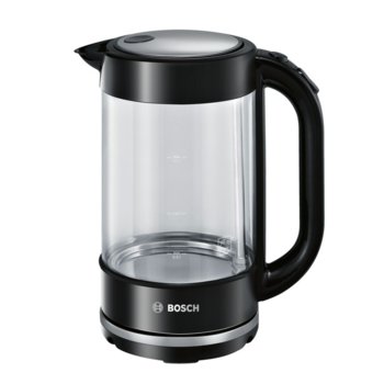 Електрическа кана Bosch TWK70B03, 1,7 литра 2400 W, автоматично изключване, варовиков филтър, черна | JAR Computers Bosch TWK70B03