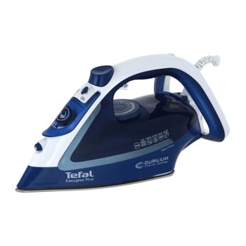 Парна ютия Tefal Easygliss Plus FV5735E0, Durilium Airglide технология на плочата, 45 г/мин непрекъсната пара, 220 г/мин парен удар, анти-капкова система, анти-варовикова система, 2500W, синя | JAR Computers Tefal FV5735E0