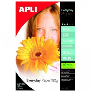 Фотохартия Apli Everyday, 15/10 см., гланцирана, 180 g/m2, 100 листа | JAR Computers Фото Хартия Apli Everyday 15/10 см.