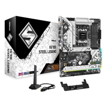 Дънна платка ASRock X670E Steel Legend (90-MXBJ40-A0UAYZ), X670E, AM5, DDR5, PCI-E 5.0 (DP&HDMI)(CF), 4x SATA 6Gb/s, 5x M.2 slot, 2x USB 3.2 Gen1, ATX | JAR Computers ASRock X670E Steel Legend 90-MXBJ40-A0UAYZ