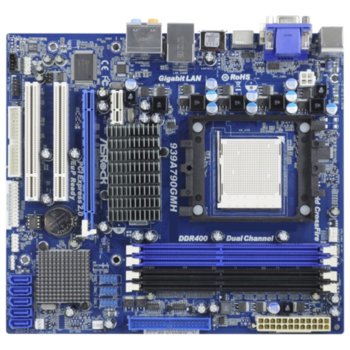 Дънна платка ASRock 939A790GMH, AMD 790GX, s939, DDR400, VGA+PCI-E (HDMI & DVI), SB7.1, Lan1000, SATA RAID 0,1,10, mATX | JAR Computers ASRock 939A790GMH
