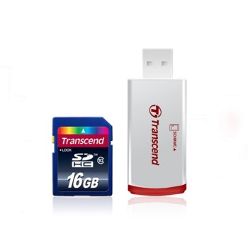 Transcend 16GB SDHC (Class 10) with card reader