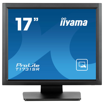 Монитор IIYAMA PROLITE T1731SR-B1S, 17" (43.18 cm) TN сензорен панел, SXGA, 5ms, 1000:1, 250 cd/m2, DisplayPort, HDMI, VGA | JAR Computers IIYAMA T1731SR-B1S