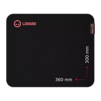 Подложка за мишка Lorgar Main 323, гейминг, черна, 360 x 300 x 3 мм | JAR Computers подложка за мишка lorgar main 323 lrg gmp323