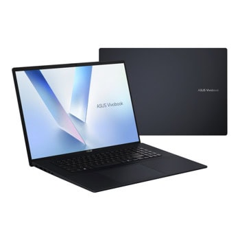 Лаптоп Asus Vivobook 18 M1807HA-S8025 (90NB15P1-M00690), осемядрен AMD Ryzen 7 260 3.8/5.1GHz, 18" (45.72 cm) WUXGA 144Hz Anti-Glare Display (HDMI), 16GB LPDDR5x, 1TB SSD NVMe, 2x USB 3.2 Gen 1 Type-C, No OS | JAR Computers Asus Vivobook 18 M1807HA-S8025 90NB15P1-M00690