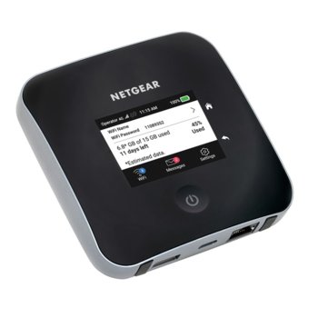 Рутер Netgear Nighthawk M2 (AirCard MR2100), 3G/LTE, 2.4GHz / 5GHz, Wireless AC, 1x комбиниран WAN/LAN 1000, 1 x USB-C, 2x TS-9 букси за 4G/3G външни антени, с батерия | JAR Computers Netgear AirCard MR2100