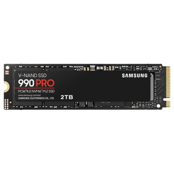 Памет SSD 2TB, Samsung 990 PRO (MZ-V9P2T0BW), PCIe 4.0 NVMe, M.2 (2280), скорост на четене 7450Mb/s, скорост на запис 6900MB/s | JAR Computers Samsung 990 PRO 2TB MZ-V9P2T0BW