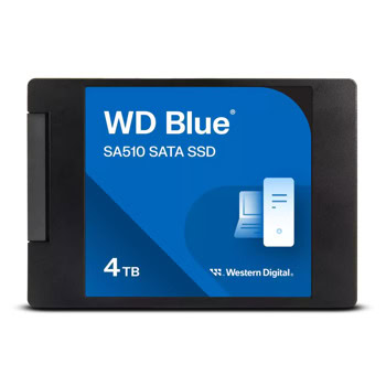 Памет SSD 4TB Western Digital Blue SA510 (WDS400T3B0A-00C7K0), SATA, 2.5"(6.35cm), скорост на четене до 560MB/s, скорост на запис до 520MB/s | JAR Computers Western Digital Blue SA510 4TB WDS400T3B0A-00C7K0