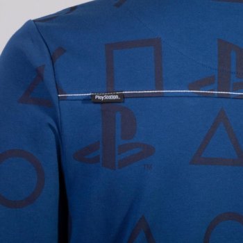 Bioworld PS AOP Icons mens hoodie XL blue