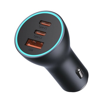 Зарядно за кола Baseus Golden Contactor Pro (CGJP010013), от автомобилна запалка към 2x USB C(ж)/1x USB A(ж), 20V/1A, 65W, сиво | JAR Computers Baseus Golden Contactor Pro CGJP010013