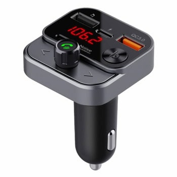 FM трансмитер Technaxx FMT1700BT, от 87.6 MHz до 107.9 MHz, Bluetooth 5.3, 1x USB-A, 1x USB-C, черен | JAR Computers Technaxx FMT1700BT