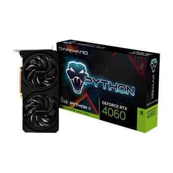 Видео карта Nvidia GF RTX 4060, 8GB, Gainward Python II, PCI-E 4.0, GDDR6, 128-bit, DisplayPort, HDMI | JAR Computers Gainward GF RTX 4060 Python II NE64060019P1-1070V