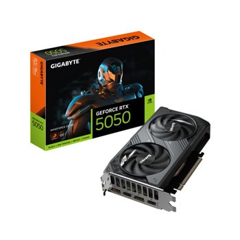 Видео карта Nvidia GF RTX 5050, 8GB, Gigabyte WINDFORCE, OC, PCI-E 5.0, GDDR6, 128-bit, DisplayPort, HDMI | JAR Computers Gigabyte GV-N5050WF2OC-8GD