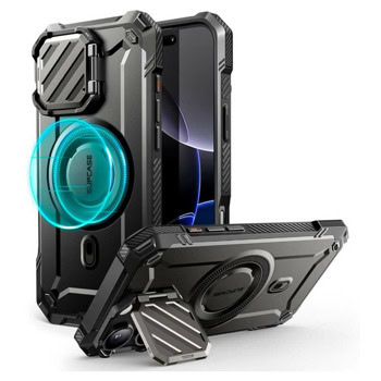 Калъф за Apple iPhone 16 Pro Max, хибриден (термополиуретан и поликарбонат), i-Blason SUPCASE Unicorn Beetle XT MagSafe Case, удароустойчив, черен | JAR Computers i-Blason KF2337629