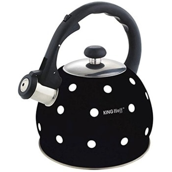 Чайник Kinghoff KH 1048, 2 литра, неръждаема стомана, подходящ за индукционни котлони, черен | JAR Computers Kinghoff KH 1048