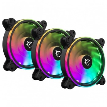 Вентилатори 120mm, SBOX NEBULA, 1100 rpm, RGB подсветка, с включен RGB хъб и дистанционно, 3 броя | JAR Computers SBOX NEBULA