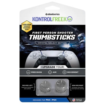 Сменяеми бутончета Thumb Grips KontrolFreek FPS Thumbsticks Crystal Galaxy Edition (6202-PS5), за PS5 DualSense, бели | JAR Computers KontrolFreek FPS Thumbsticks Crystal Galaxy Ed PS5
