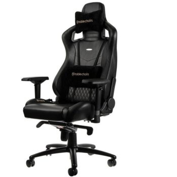 Геймърски стол noblechairs EPIC, естествена кожа, черен | JAR Computers noblechairs EPIC Black