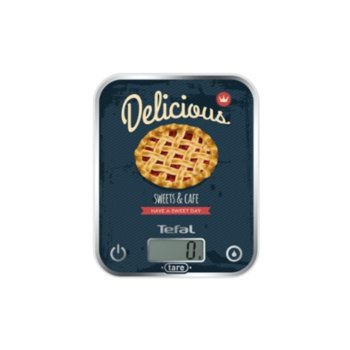 Кухненски кантар Tefal BC5120V0, дигитален, до 5 кг, точност до 1гр, LCD дисплей, функция за измерване на течности, син | JAR Computers Tefal BC5120V0