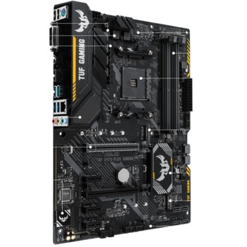 Дънна платка Asus TUF X470-Plus Gaming, X470, AM4, DDR4, PCI-E(HDMI)(CFX), 6x SATA3 6.0 Gb/s, 1x M.2 Socket, 1 x USB 3.1 Gen1 Type-C, ATX | JAR Computers ASUS TUF X470-Plus Gaming