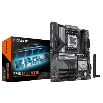 Дънна платка GIGABYTE B850 EAGLE WIFI6E, B850, AM5, DDR5, PCI-E 5.0, (DP&HDMI), 4x SATA 6Gb/s, 3x M.2, 1xUSB 3.2 Gen 1, 1GbE LAN, Wi-Fi 6E, Bluetooth 5.3, ATX | JAR Computers дънна платка gigabyte b850 eagle wifi6e