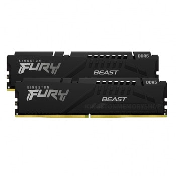Памет 64GB (2x 32GB) DDR5 5200 MT/s, Kingston FURY Beast Black KF552C40BBK2-64, 1.1 V | JAR Computers Kingston FURY Beast Black 64GB
