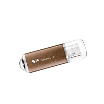Памет 8GB USB Flash, Silicon Power Secure G10, цвят "бронз", +софтуер за криптиране | JAR Computers 8GB Silicon Power Secure G10 Bronze
