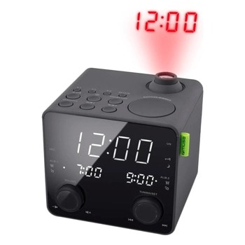 Радиочасовник Muse M-189 P, FM/PLL радио, двойна аларма, LED дисплей, с прожекция, AUX, USB, 2x 1.5V AAA, черен | JAR Computers MUSE M-189 P MSE00034
