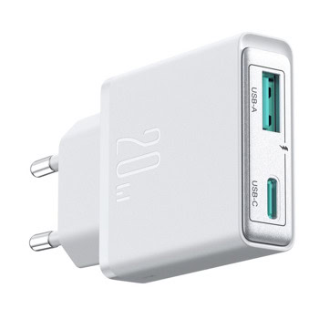 joyroom super slim dual port 20w бял