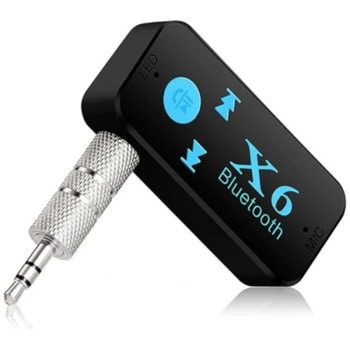 Аудио трансмитер X6 101000, Bluetooth 4.1, AUX, съвместим с iPhone, iPad и Android, черен | JAR Computers X6 101000