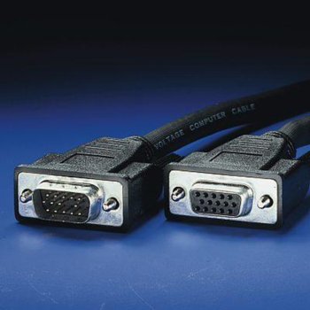 Кабел ROLINE, от VGA(м) към VGA(ж), 10m, черен | JAR Computers ROLINE 11.04.5360 VGA(м) към VGA(ж) 10m