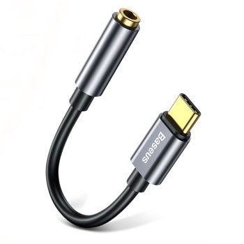 Адаптер Baseus CATL54-0G, от USB C(м) към AUX(ж), сив | JAR Computers Baseus CATL54-0G