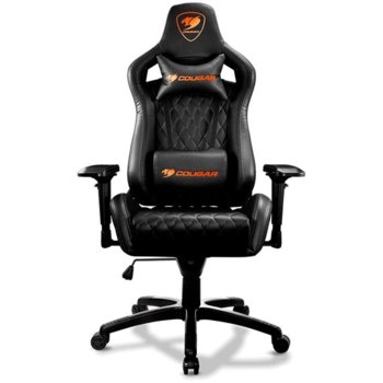 Геймърски стол Cougar Armor S, дишаща кожа, до 120kg, черен | JAR Computers Cougar Armor S CG3MASBNXB0001