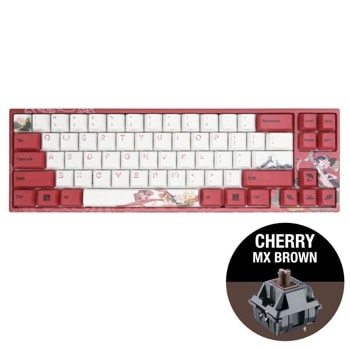 Клавиатура Ducky x Varmilo Miya Koi 65, жична, гейминг, механична, Cherry MX Brown суичове, бял/червен, USB image