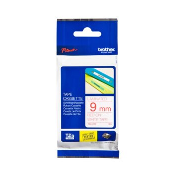 ЛЕНТА ЗА ЕТИКЕТНИ ПРИНТЕРИ BROTHER ТИП TZ - 9mm RED ON WHITE TAPE, Laminated -  P№TZE222 | JAR Computers Brother TZ-222 Tape Red on White, Laminated, 9mm,