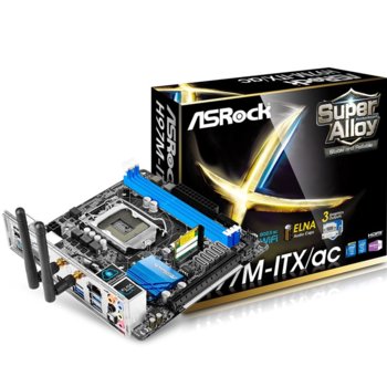 Дънна платка ASRock H97M-ITX/ac, H97, LGA1150, DDR3/DDR3L, PCI-E (HDMI&DVI&VGA), 5x SATA 6Gb/s, 4x USB 3.0, mini ITX | JAR Computers ASRock H97M-ITX/ac