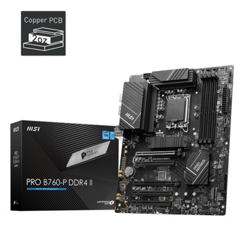 Дънна платка MSI PRO B760-P DDR4 II, B760, LGA1700, DDR4, PCIe 4.0, (DP&HDMI), 4x SATA 6Gb/s, 2x M.2, 1x USB 3.2 Gen2 Type-C, ATX | JAR Computers MSI PRO B760-P DDR4 II