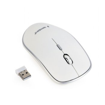 Мишка Gembird MUSW-4B-01-W, оптична (1600 dpi), безжична, USB, бяла | JAR Computers Мишка Gembird MUSW-4B-01-W