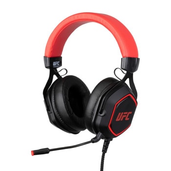 Слушалки Konix UFC 7.1 black and red, с микрофон, гейминг, черни | JAR Computers Konix UFC 7.1 black and red gaming KX-UFC-PGHR-PC