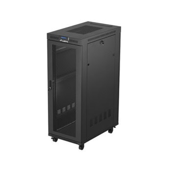 Комуникационен шкаф Lanberg FF01-6032-23BL, 19", 32U, 167.6 x 100 x 60 cm, товароносимост до 1200кг, черен | JAR Computers Lanberg FF01-6032-23BL
