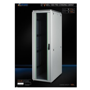 Комуникационен шкаф Mirsan MR-42-GTV61, 19", 42U, 610 x 1000 x 2053 мм, предна стъклена врата, сив | JAR Computers Mirsan MR-42-GTV61