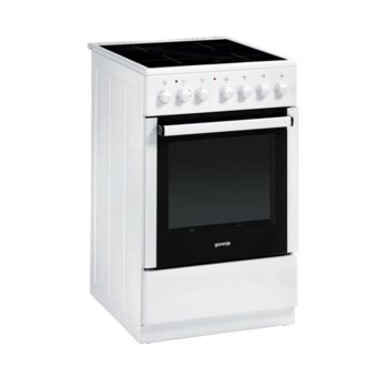 Готварска печка GORENJE EC 55203BG AW, клас А, 7800 W, 49л., 4 нагревателни зони, AquaClean почистване, Есо Емайл, Индикатор за остатъчна топлина, Механичен брояч, бяла | JAR Computers GORENJE EC 55203BG AW