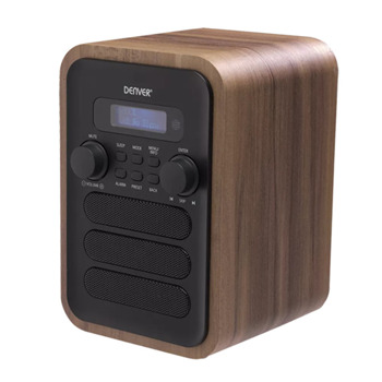 Радио Denver DAB-48GREY, LCD дисплей, Bluetooth, 3.5mm жак, дърво | JAR Computers Радио Denver DAB-48GREY