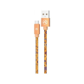 Кабел Tellur Graffiti (TLL155651), от USB-A(м) към USB-C(м), 1m, оранжев | JAR Computers Tellur Graffiti TLL155651 от USB-A м към USB-C м